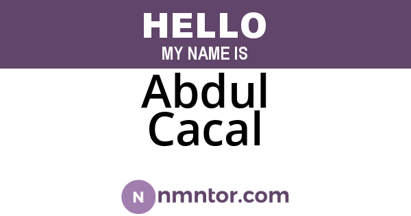 Abdul Cacal