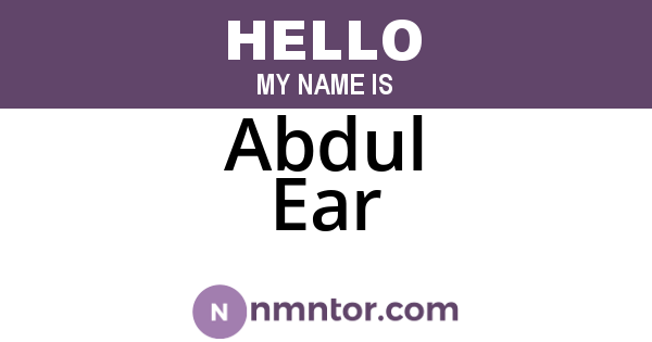 Abdul Ear