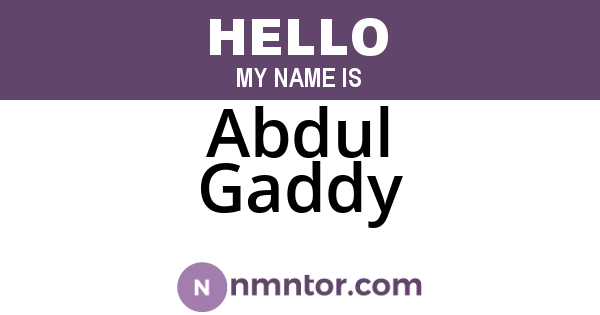Abdul Gaddy