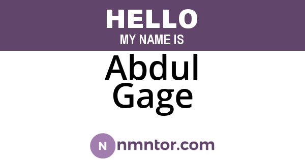 Abdul Gage