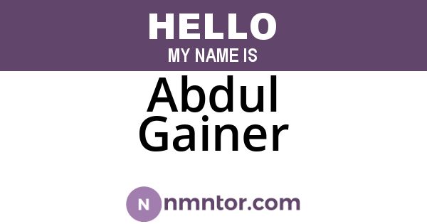 Abdul Gainer