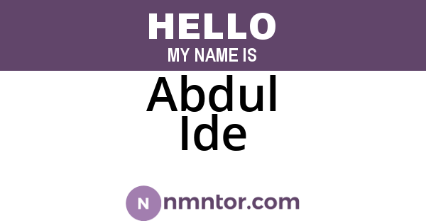 Abdul Ide