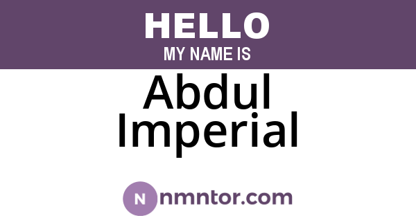 Abdul Imperial