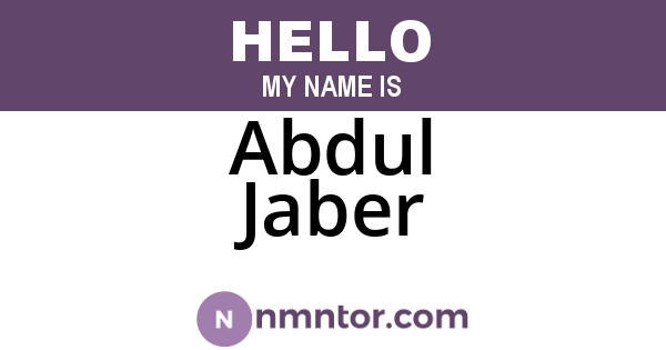 Abdul Jaber