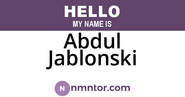 Abdul Jablonski