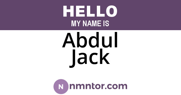 Abdul Jack