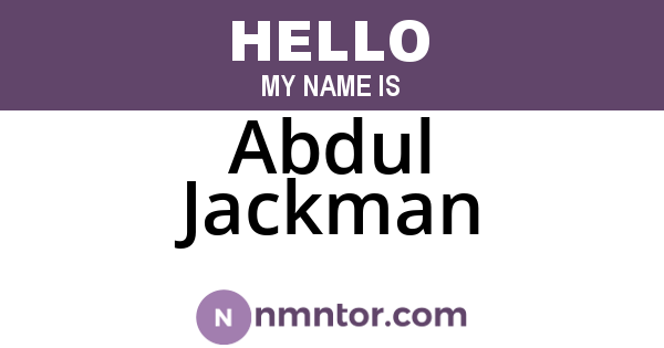 Abdul Jackman