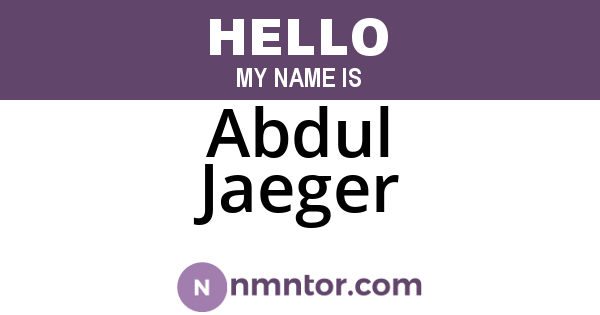 Abdul Jaeger