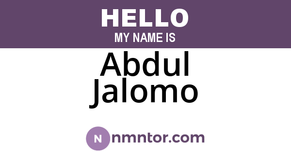 Abdul Jalomo