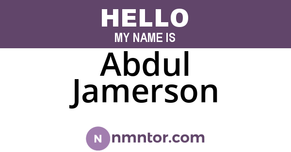 Abdul Jamerson