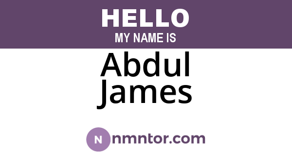 Abdul James