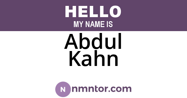 Abdul Kahn