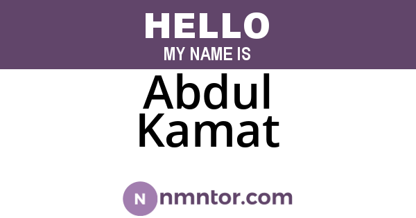 Abdul Kamat