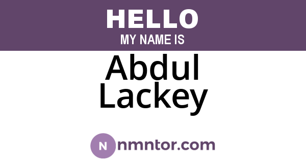 Abdul Lackey