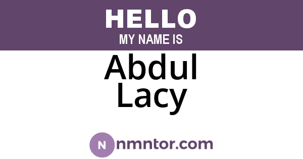 Abdul Lacy