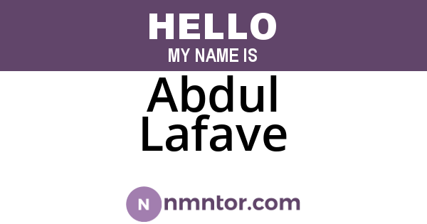 Abdul Lafave