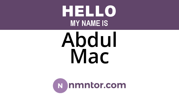Abdul Mac