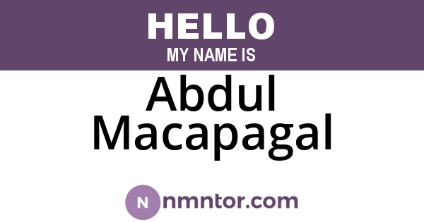 Abdul Macapagal