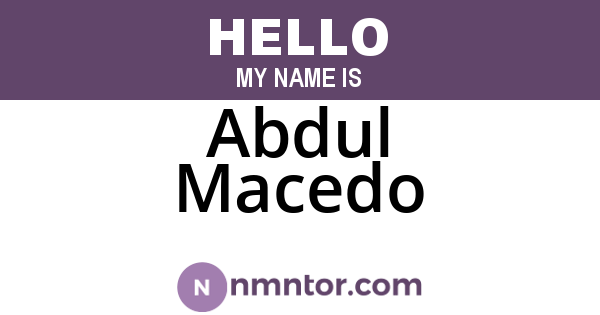 Abdul Macedo