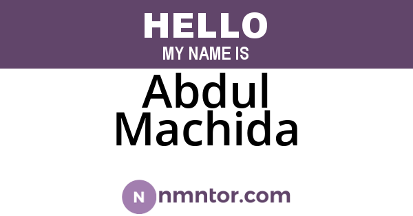 Abdul Machida