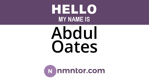 Abdul Oates