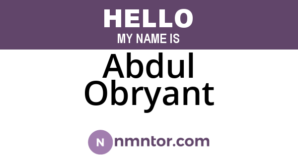 Abdul Obryant