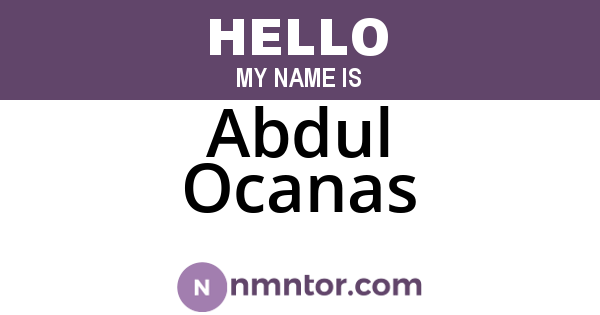 Abdul Ocanas