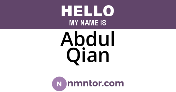 Abdul Qian