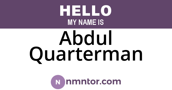 Abdul Quarterman