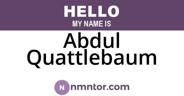 Abdul Quattlebaum