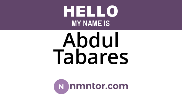 Abdul Tabares
