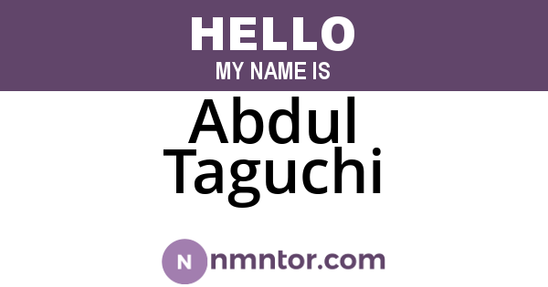 Abdul Taguchi
