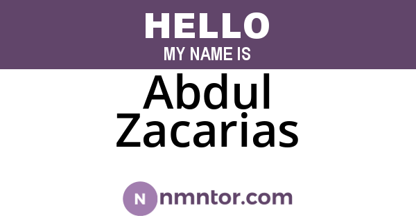 Abdul Zacarias