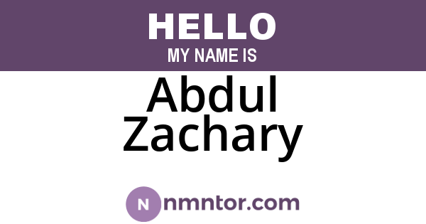 Abdul Zachary