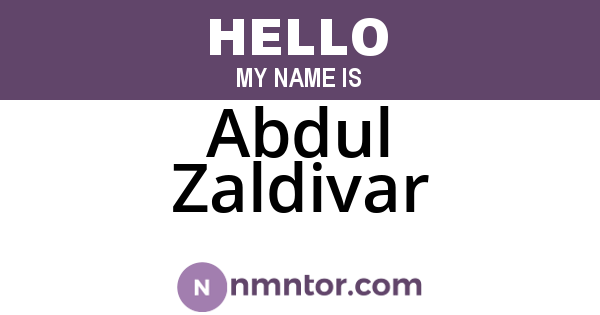 Abdul Zaldivar