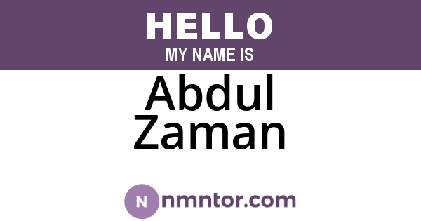 Abdul Zaman