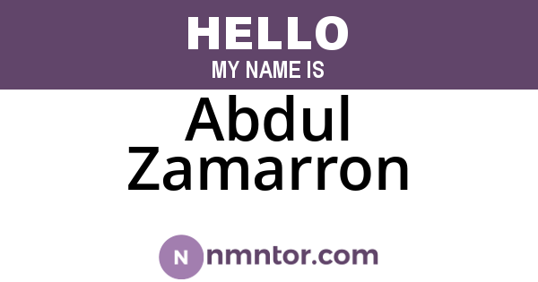 Abdul Zamarron