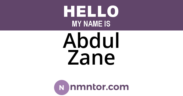Abdul Zane