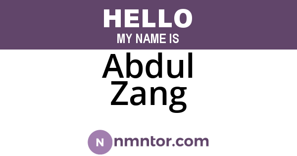 Abdul Zang