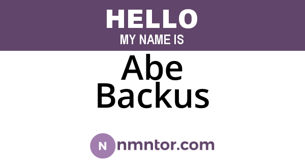 Abe Backus