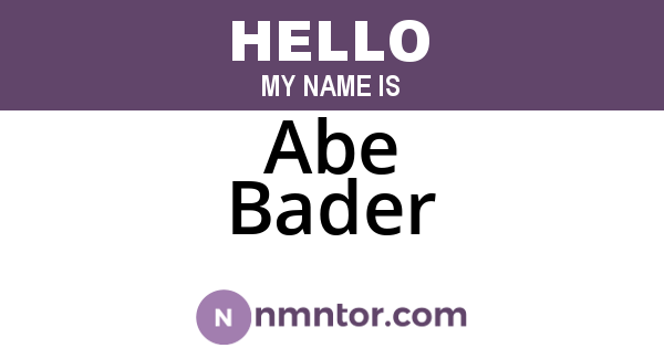 Abe Bader