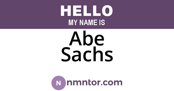 Abe Sachs