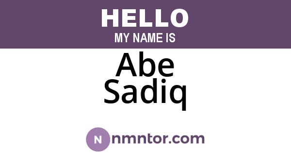 Abe Sadiq