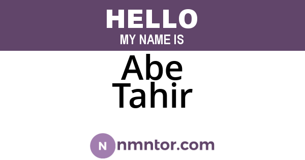 Abe Tahir