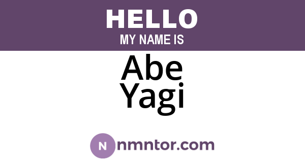 Abe Yagi