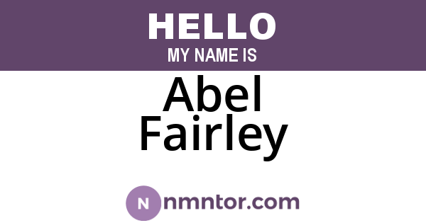 Abel Fairley