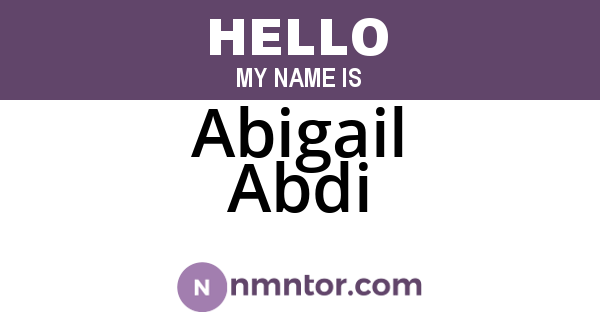 Abigail Abdi