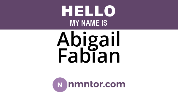 Abigail Fabian