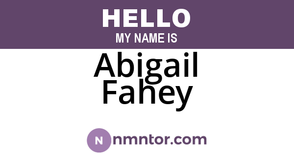 Abigail Fahey
