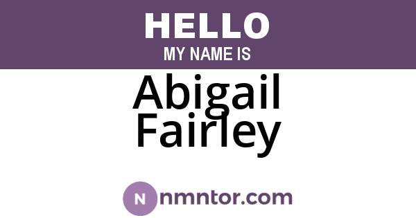 Abigail Fairley